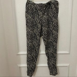 H&M Animal/Aztec Print Silk Pants- Ankle Zipper